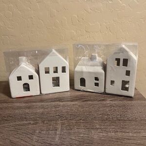 Target Bullseye Ceramic Light Up Houses DIY Paintable Town Scene NWT